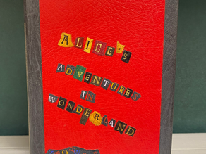 Handbound copy of Alice's Adventures in Wonderland by Lewis Carroll