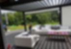 Pergola med innredning 