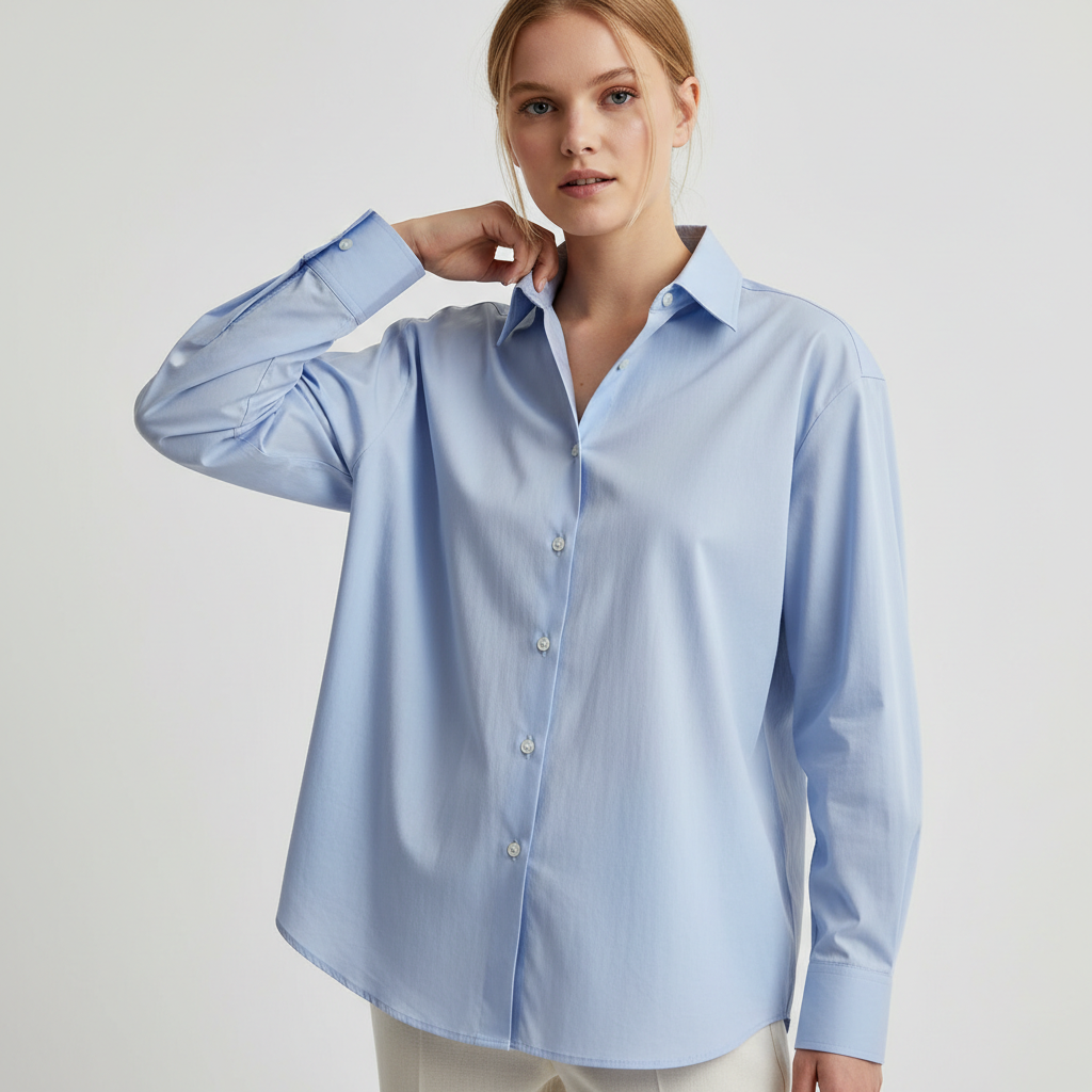 Relaxed Poplin Blouse