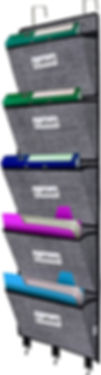 Hanging Wall File Folder Organiser - Over Door Storage Magazine Holder with 5 Large Pockets for School Paper,Document,Mails,Books,