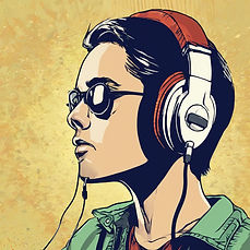 studio engineering sound, earphones, cool, comix style, realistic.jpg