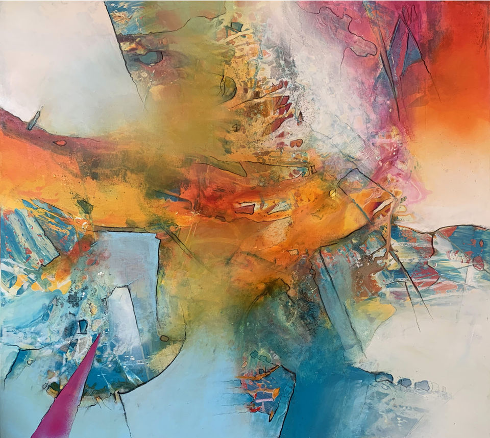 Aus dem Nebel steigt empor das bunte Leben
Acryl 100x100