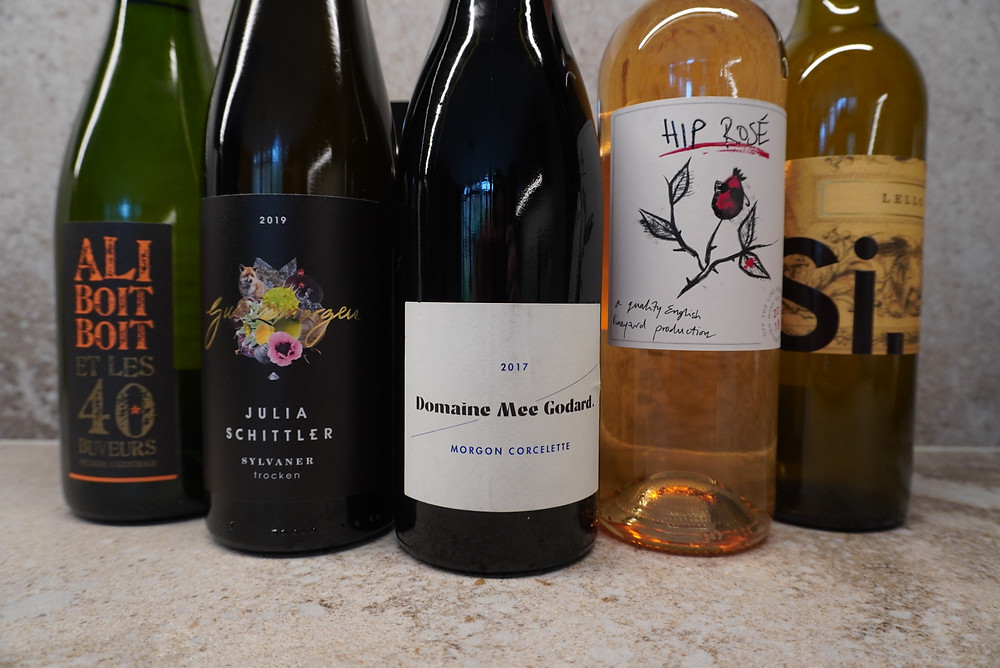 The Femme Vine's Favorite Wines: (from left to right) Ali Boit Boit, Sylvaner, Morgan Corcellete, Hip Rose, and Si. Lello.