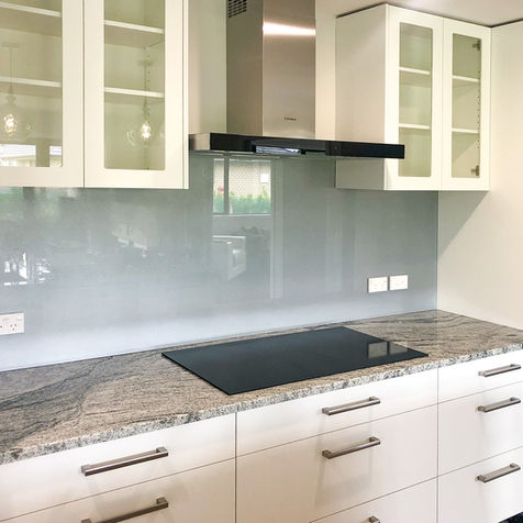 light grey splashback