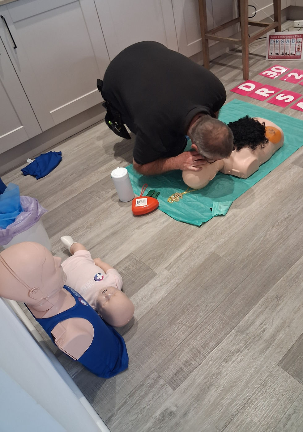 Performing rescue breaths