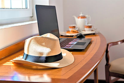 Ergonomic executive workspace in the Master Suite at Villa Komorebi, featuring high-speed connectivity and garden views for ultimate remote work productivity.
