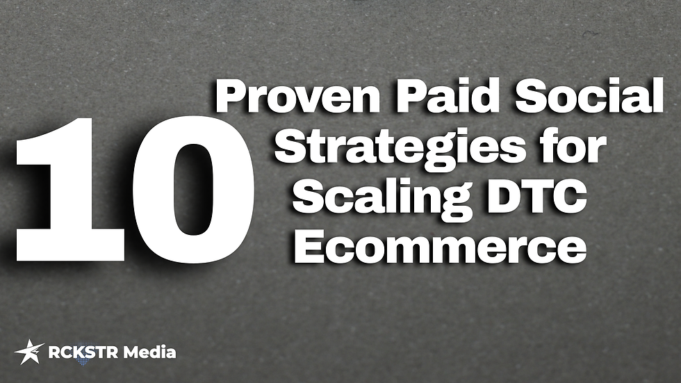 DTC ecommerce growth showing paid social scaling performance across Meta and Google ads.