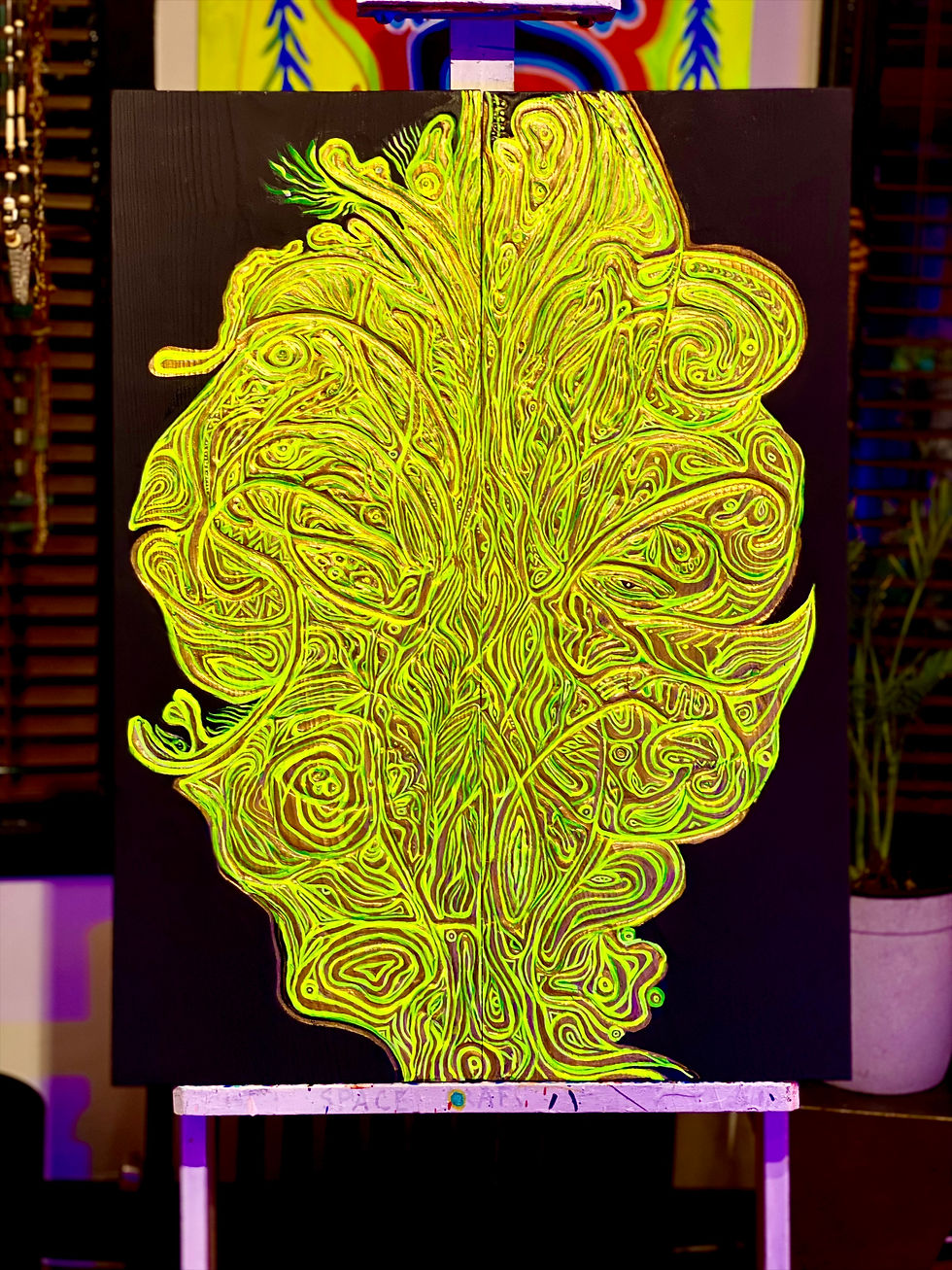 Original Metaphysical Interactive Carving/Painting, "Adamantine Particles"