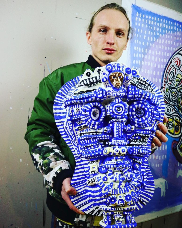 Anton with a Sculpture Painting