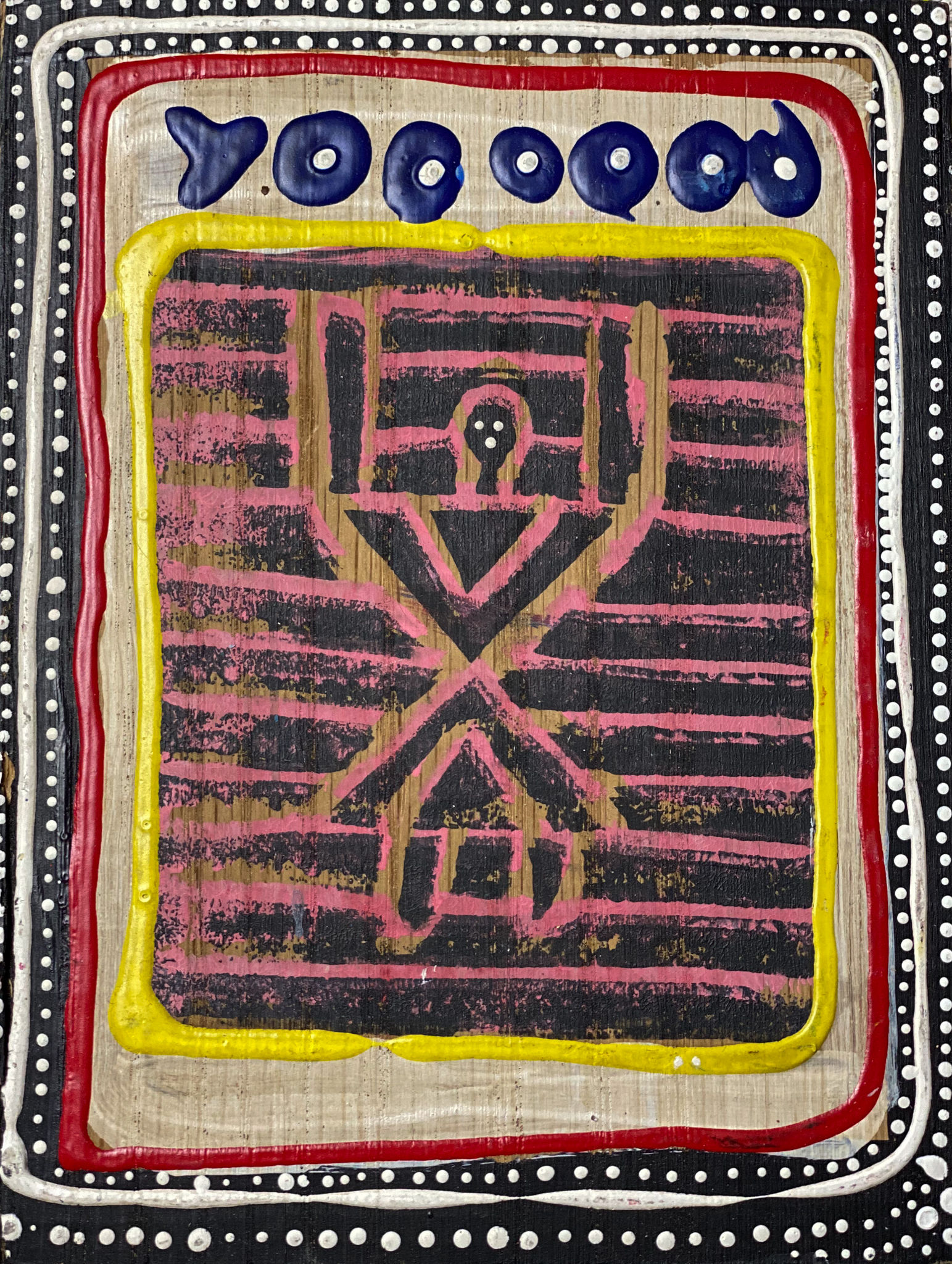 Original Tribal Expressionist Painting,  "YOOOO"  by Anton Vitkovskiy