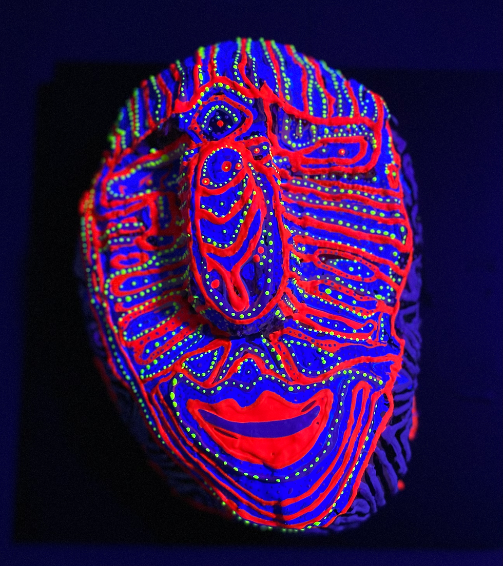Thumbnail: “Majestic one” tribal expressionist sculpture painting 