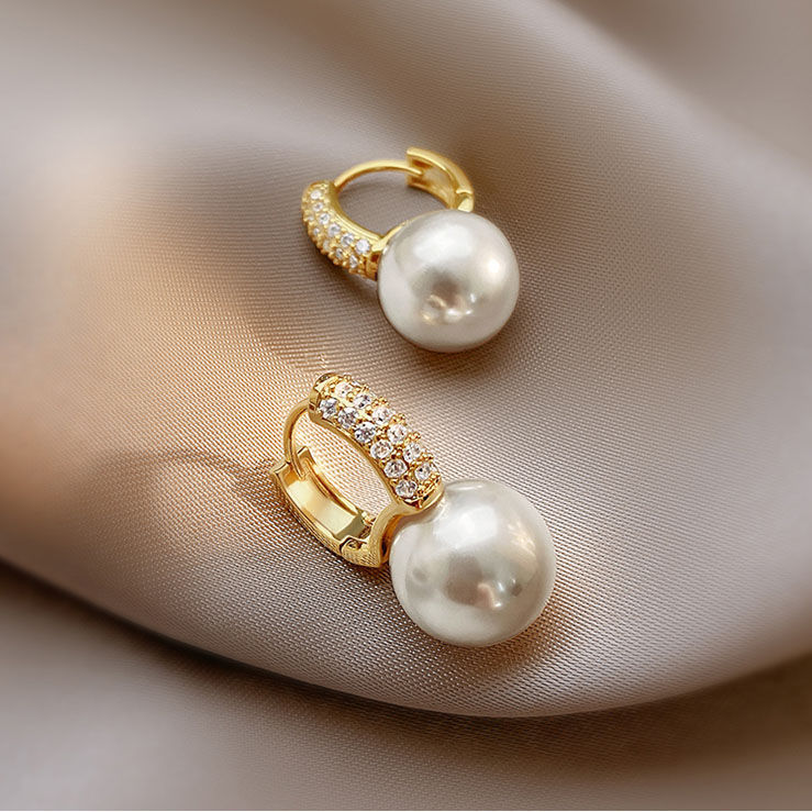 Thumbnail: South Korea Fashion New  Light Luxury Simple Classic Pearl Drop Earrings Birthda