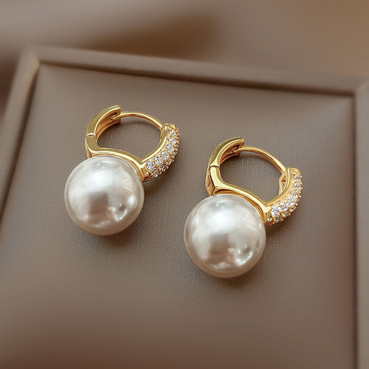 Thumbnail: South Korea Fashion New  Light Luxury Simple Classic Pearl Drop Earrings Birthda