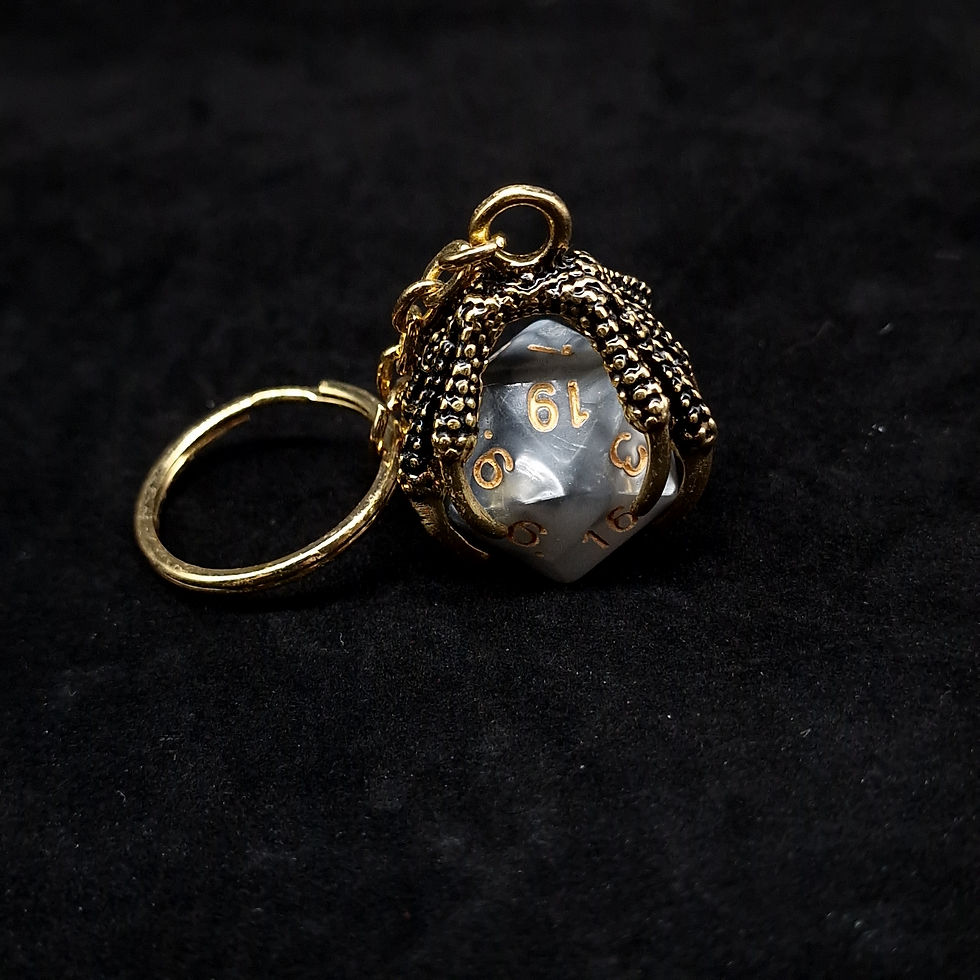 Thumbnail: D20 Claw Key chain - Gold/ Black