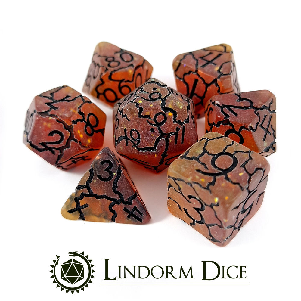 Crackle dice - red/glitter