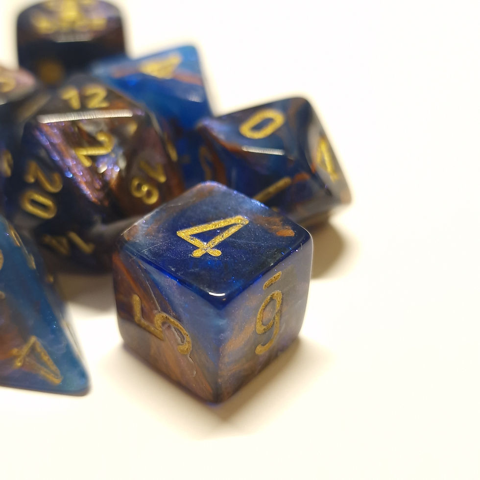 Miniatyrbild: Chessex Lustrous: Azurite/Gold (Lab dice)