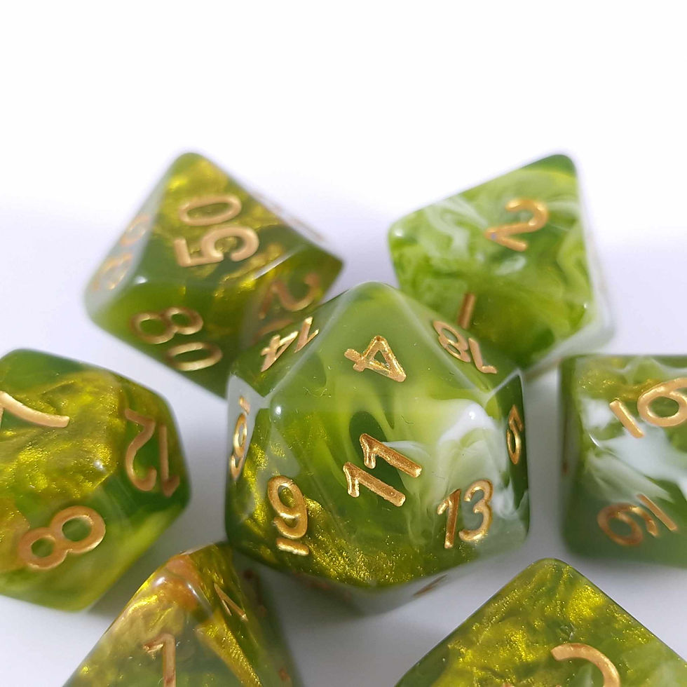 Miniatyrbild: Lindorm Dice Witch brew dice - Crescent moon grass