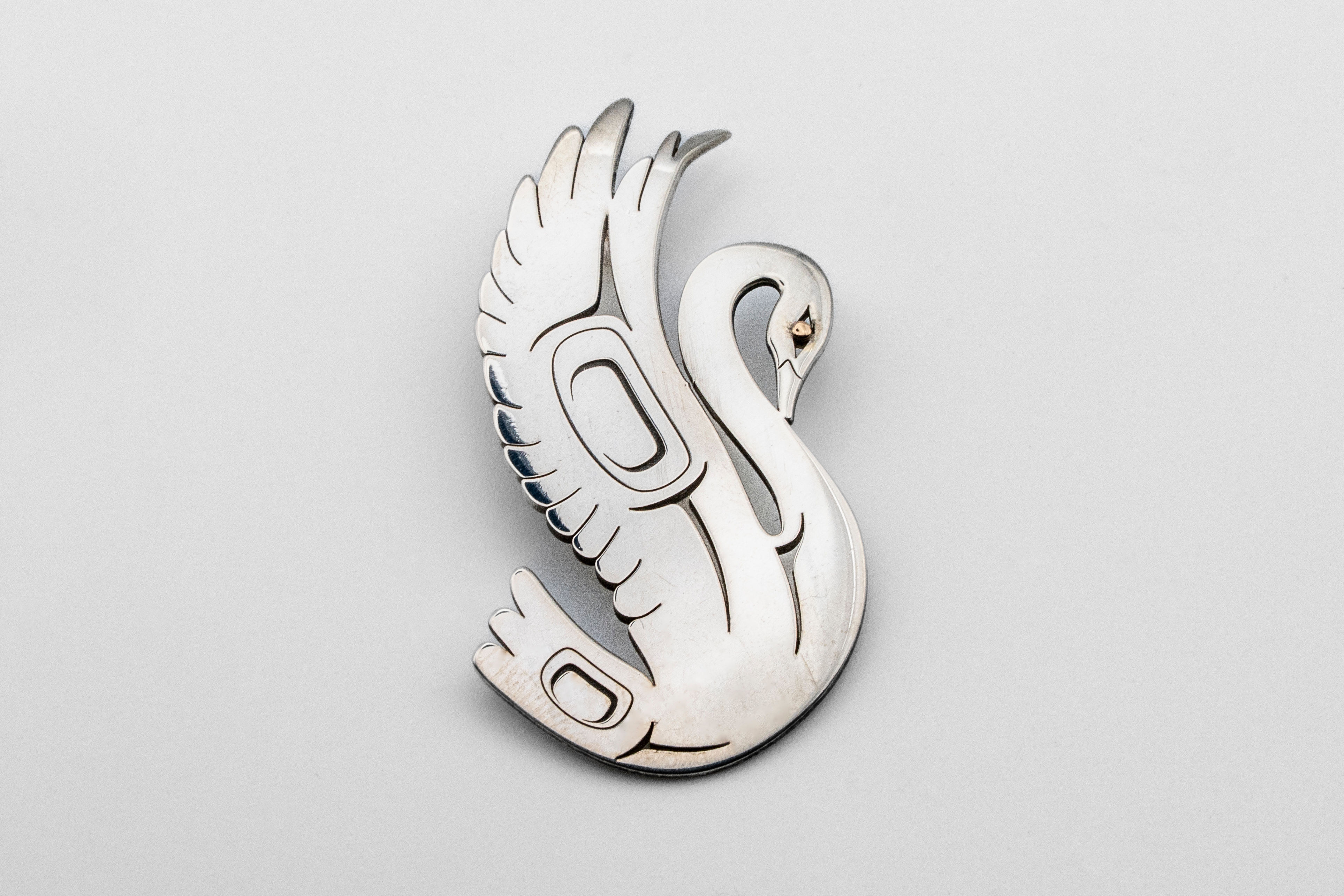 Swan Pendant & 14k Yellow gold eye