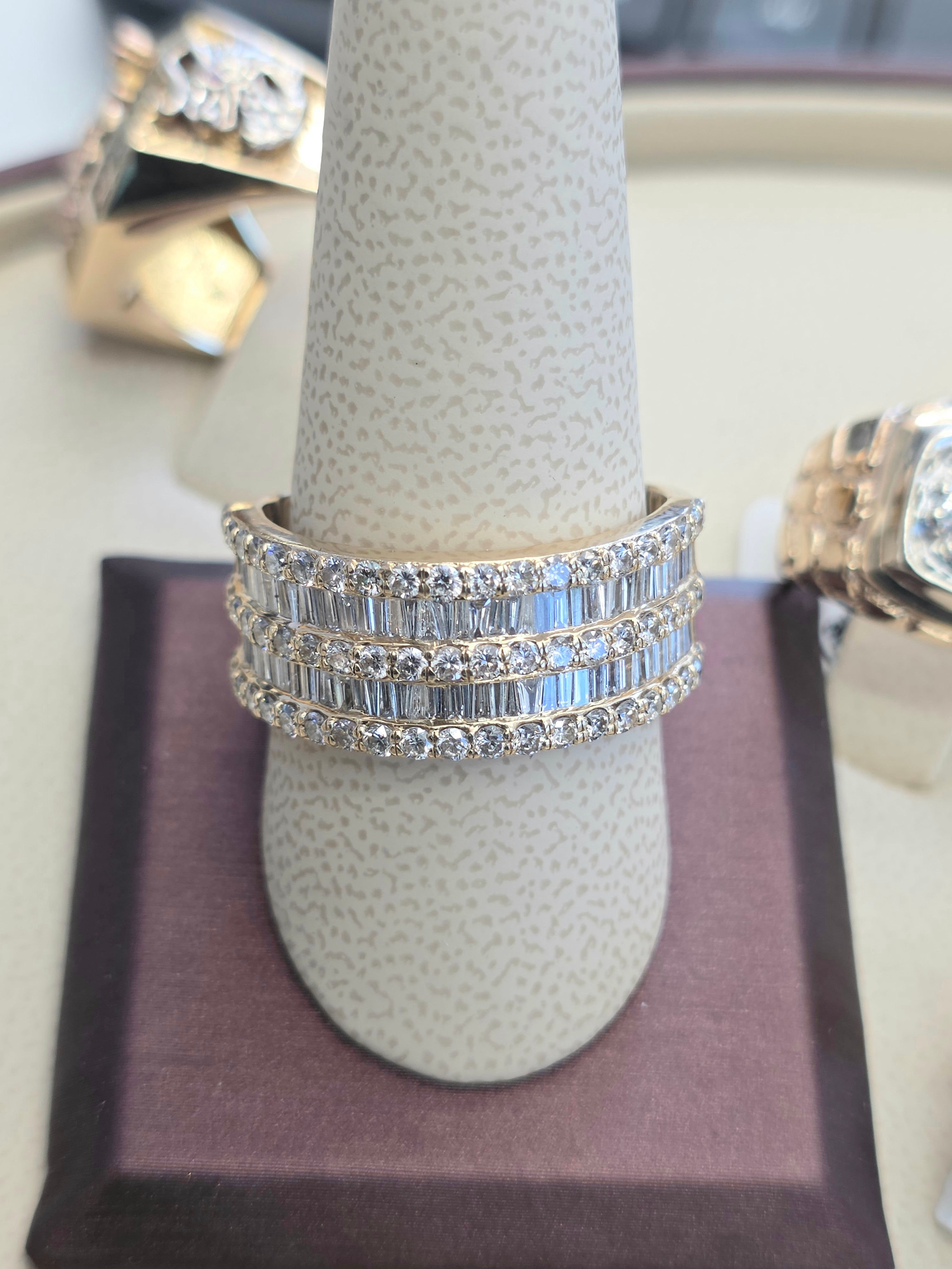 14K Yellow Gold Diamond Ring 3.50 - 4ctw