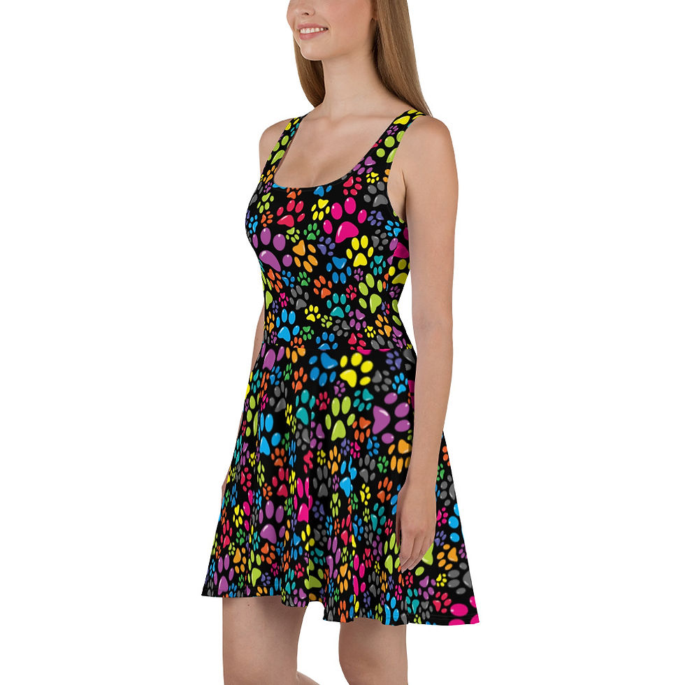 Thumbnail: Paw Print Skater Dress