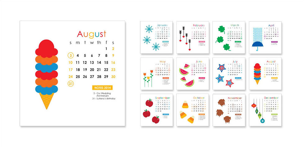 Illustrated 2014 Calendar