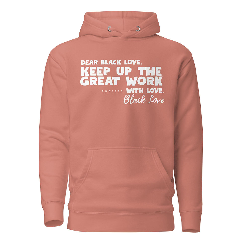 Thumbnail: Dear Black Love Hoodie (wht print)