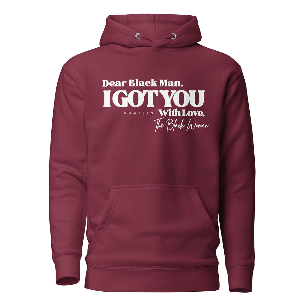Thumbnail: Dear Black Man Hoodie (wht print)