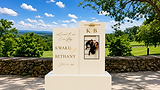 Wood and acrylic Cream welcome sign with box for wedding outside in nature.png