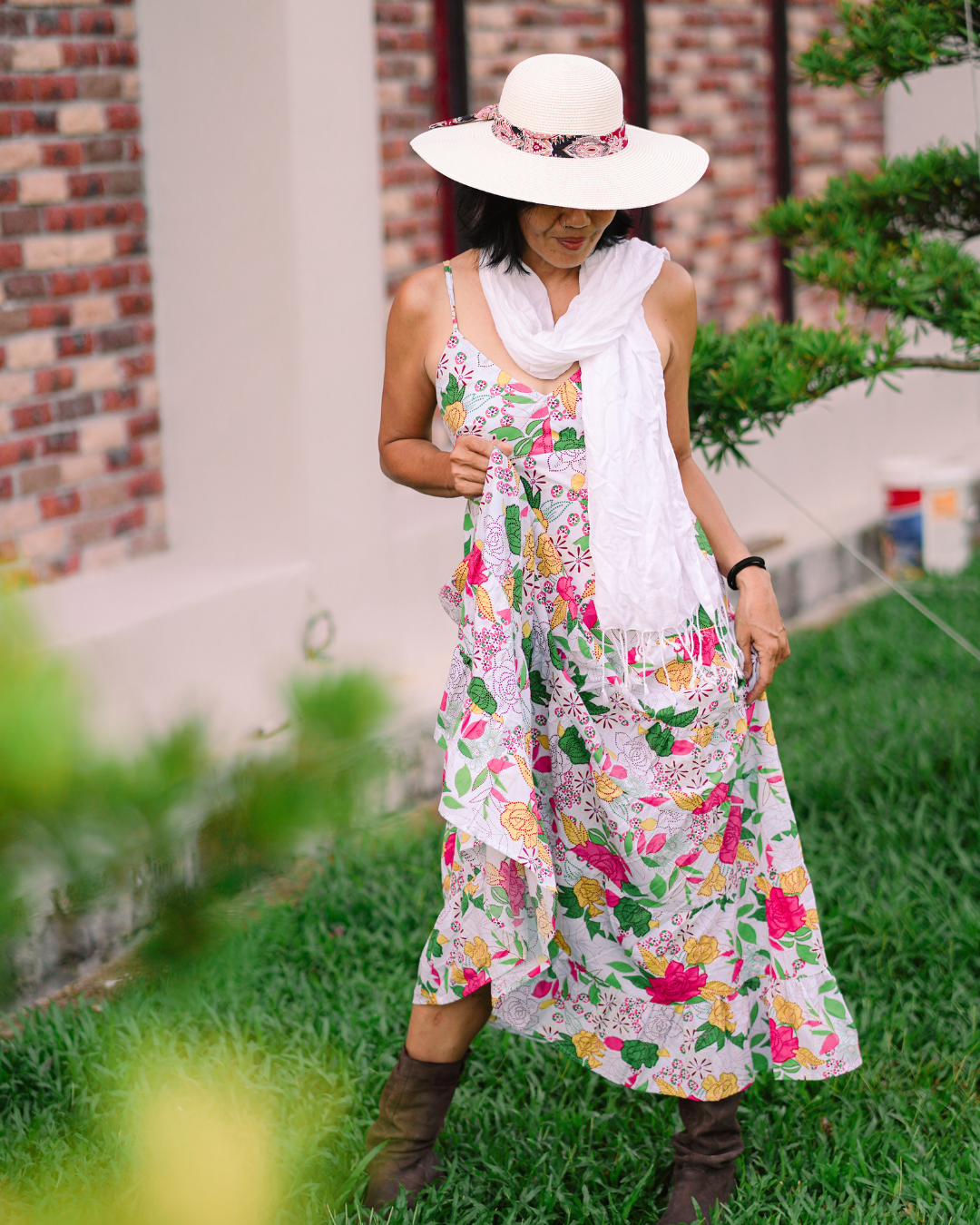 Dress Long Cotton S/Less Adjustable Strap 014632-A2