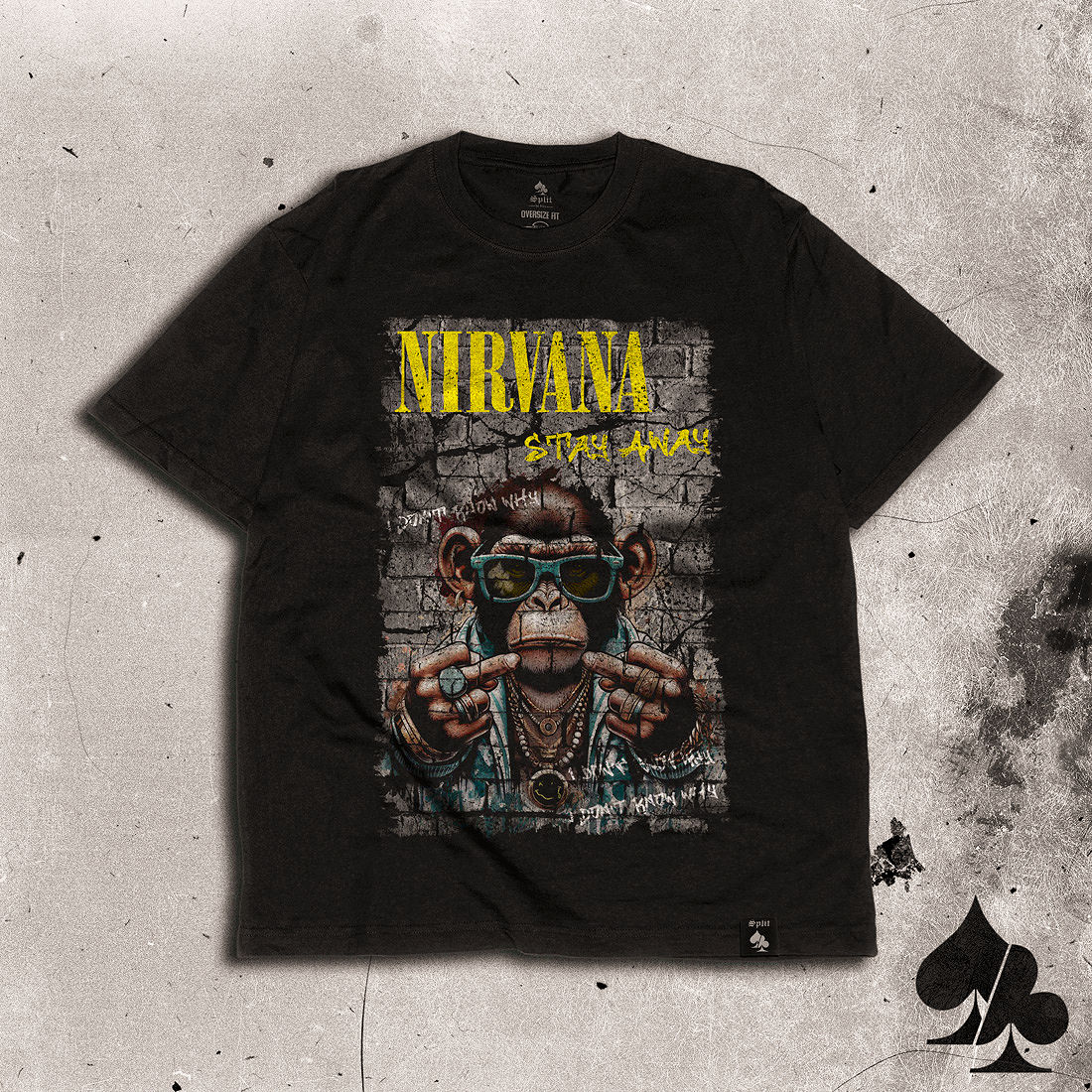 оверсайз футболка nirvana stay away с обезьяной
