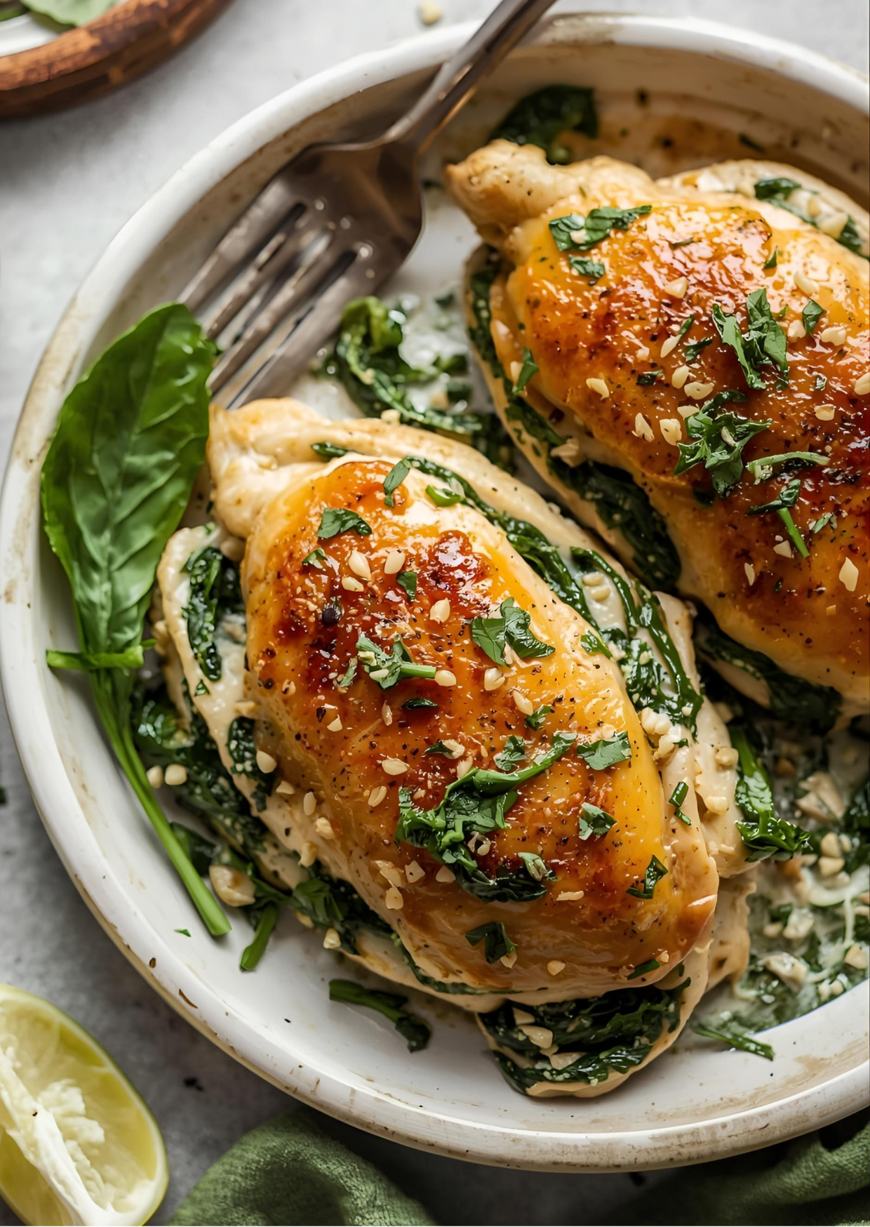 Callaloo Stuffed Chicken Breast