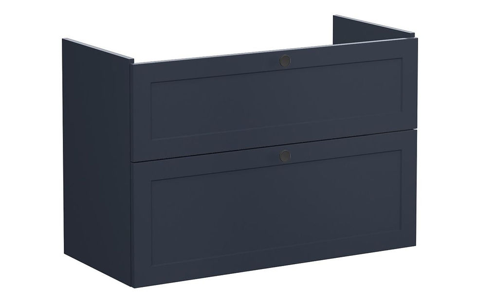 Thumbnail: VitrA Root Classic 100cm 2 Drawer Washbasin Unit matt dark blue