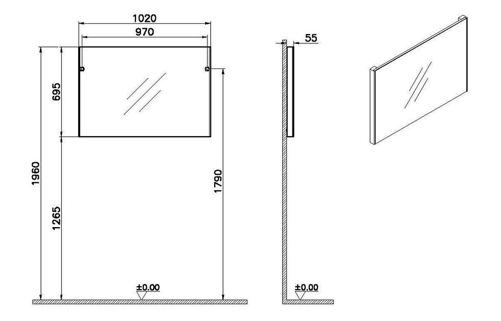 Thumbnail: VitrA Rectangular Mirror - Brushed Chrome