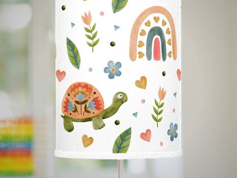 Top 5! Pretty Watercolor Turtle and Rainbow Pattern Table Lamp