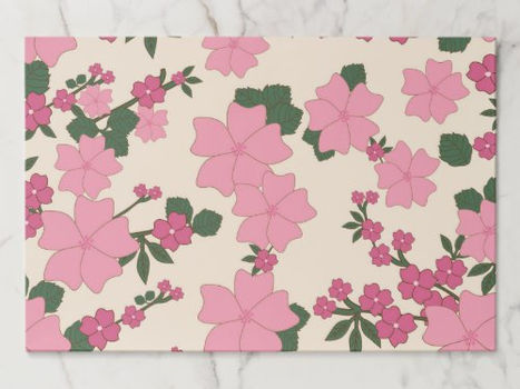 Hot Review! Pink Flowers, Floral Pattern, Pattern Of Flowers Paper Pad