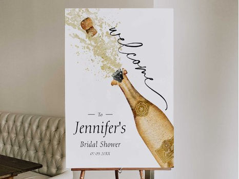 Hot Deals! Brunch and Bubbly Bridal Shower Welcome Foam Board