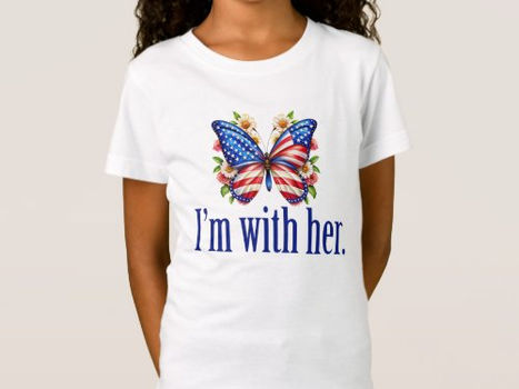 Hot Deals! I'm With Her Cute Kamala Butterfly Girls T-Shirt