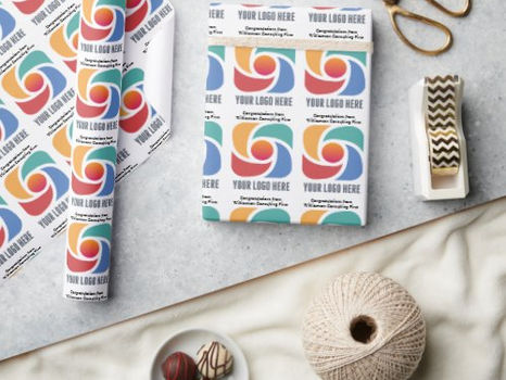 Best Price! Custom Add Your Business Logo Company Marketing Wrapping Paper