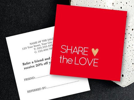 Top 5! Simple Elegant Red Faux Gold Heart Referral Card
