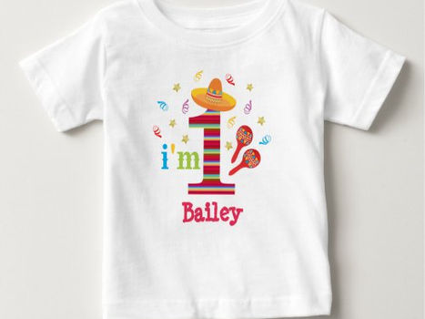 Top 10! Fiesta 1st Birthday Cute Colorful Mexican Baby T-Shirt