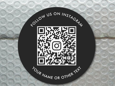 Hot Deals! Modern Instagram QR Code Black Classic Round Sticker