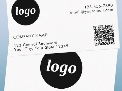 Best Price! Simple Logo and Text QR Code Business Card
