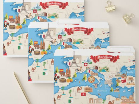 Top 5! Cartoon Map of The Mediterranean File Folder
