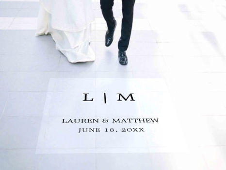 Review Simple Modern Elegant Monogram Wedding Floor Decals