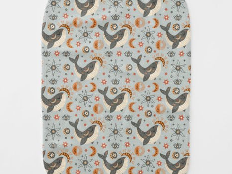 Best Deals! Boho Celestial Whale Pattern Baby Burp Cloth