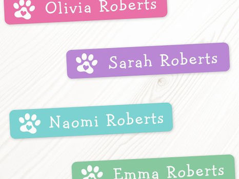 Hot Deals! Cute heart paw prints custom color clothing labels