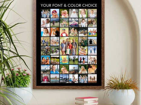 Best Deals! Simple Personalized 45 Square Photo Collage Poster