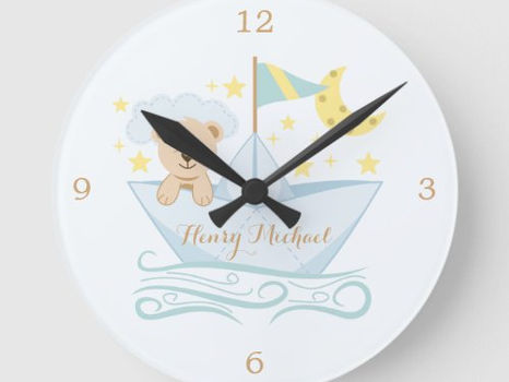 Top 5! Sweet Baby Bear Nursery Round Clock