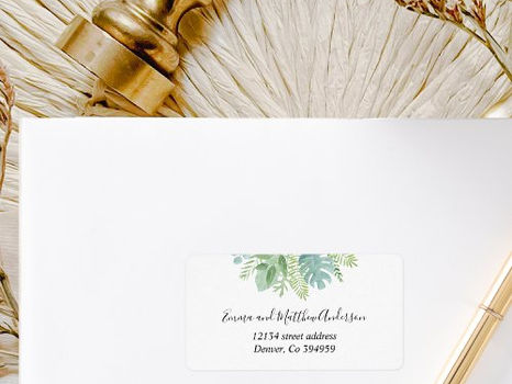 Top 5! Elegant Green and Blue Palm Greenery Shipping Label