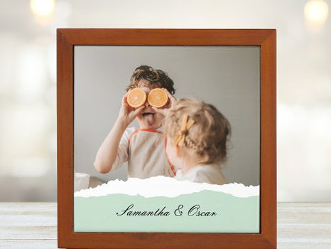 Review Modern Family Photo & Personalized Name Mint Gift Desk Organizer